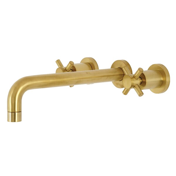 Roman Tub Faucet, Brushed Brass, Wall Mount